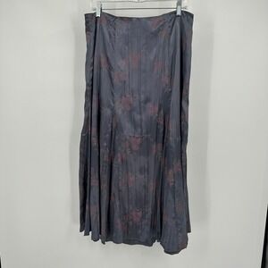 Womens Cottagecore Romantic Maxi Skirt Size 14W‎ Satin Embroidered Evening Glam
